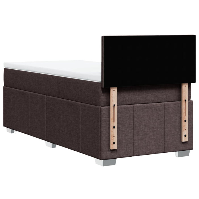 Pat box spring cu saltea, maro închis, 100x200 cm, textil - WALTI WALTI