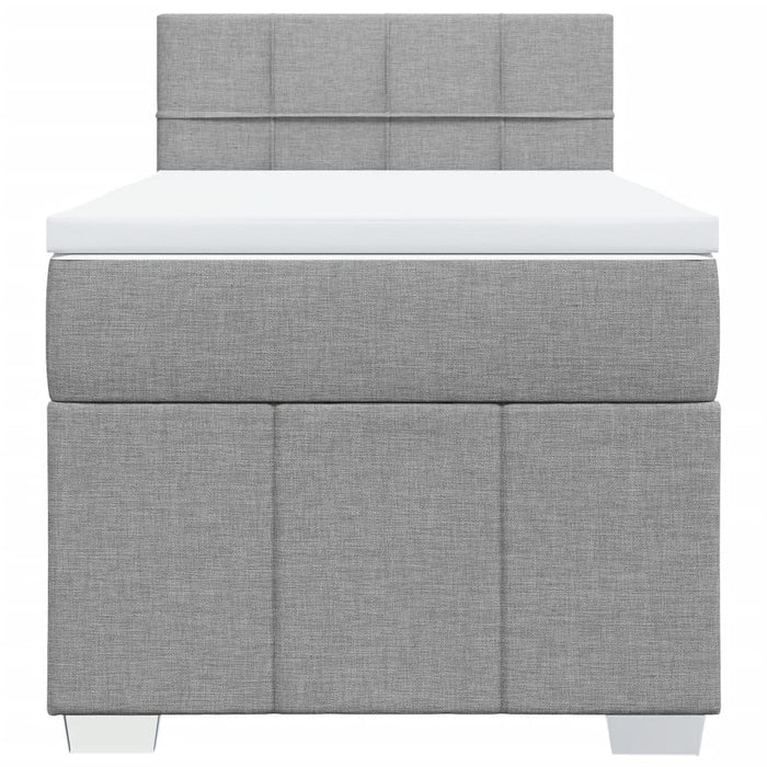 Pat box spring cu saltea, gri deschis, 100x200 cm, textil - WALTI WALTI