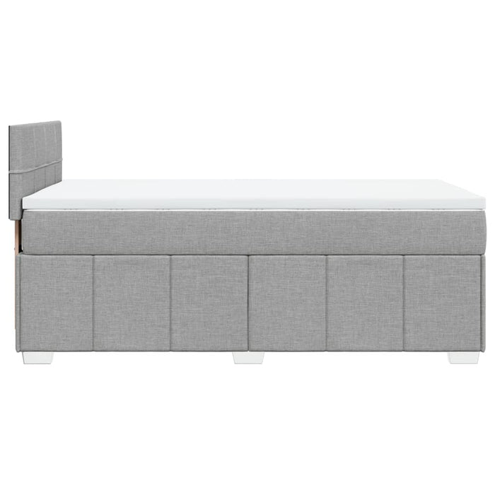 Pat box spring cu saltea, gri deschis, 100x200 cm, textil - WALTI WALTI