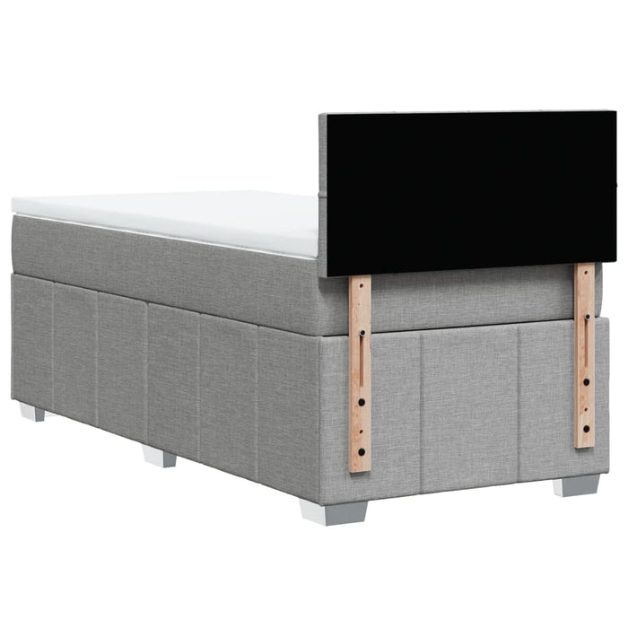 Pat box spring cu saltea, gri deschis, 100x200 cm, textil - WALTI WALTI