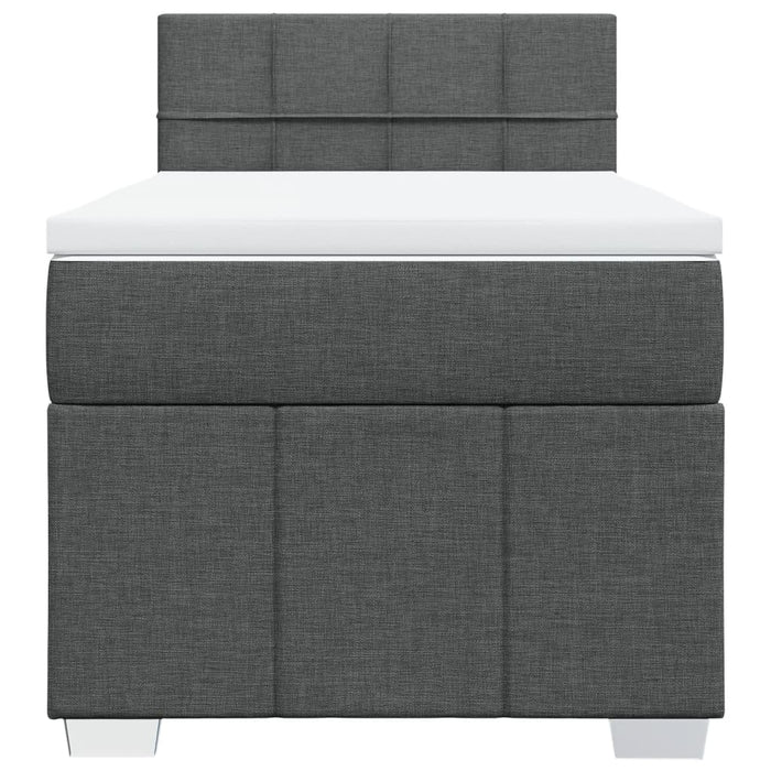 Pat box spring cu saltea, gri închis, 100x200 cm, textil - WALTI WALTI
