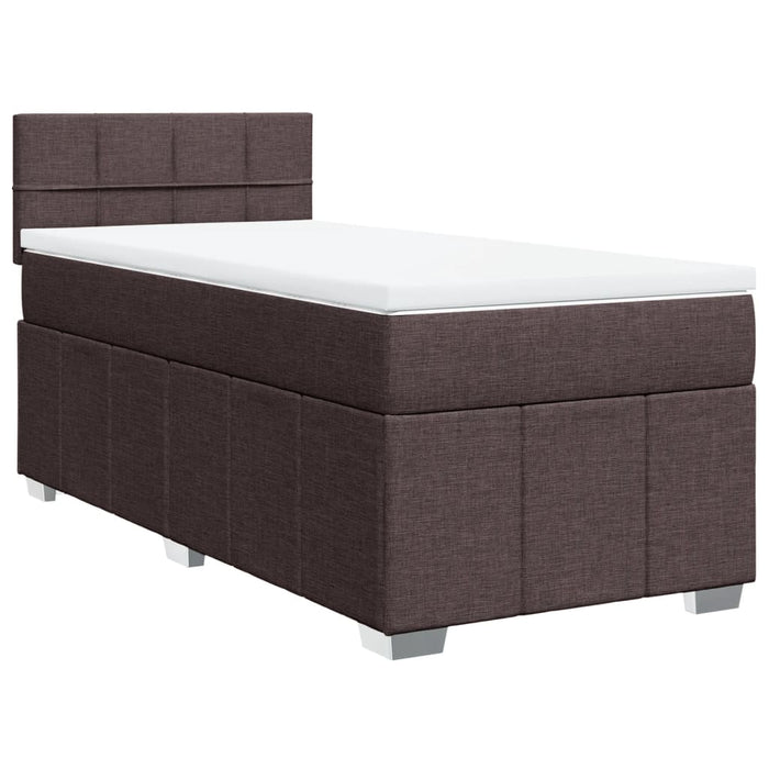 Pat box spring cu saltea, maro închis, 100x200 cm, textil - WALTI WALTI