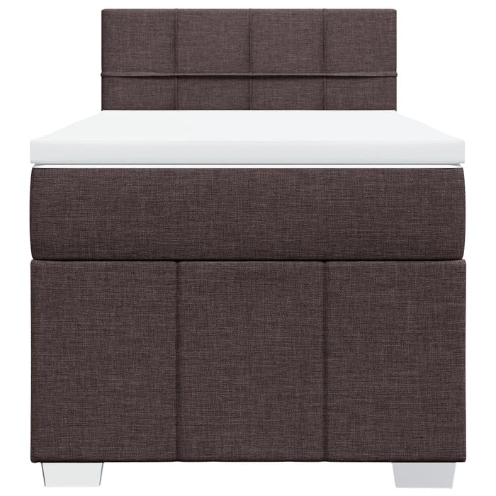 Pat box spring cu saltea, maro închis, 100x200 cm, textil - WALTI WALTI
