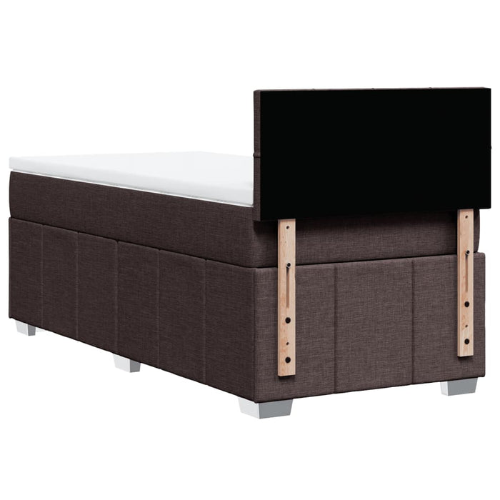 Pat box spring cu saltea, maro închis, 100x200 cm, textil - WALTI WALTI