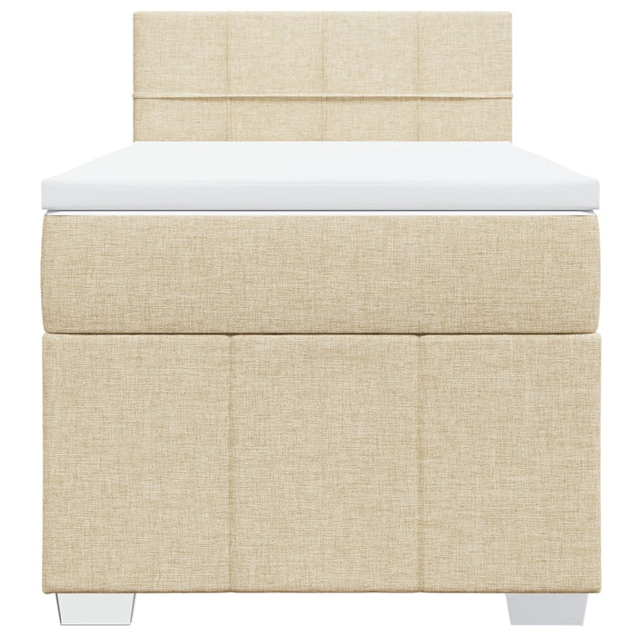 Pat box spring cu saltea, crem, 100x200 cm, textil - WALTI WALTI