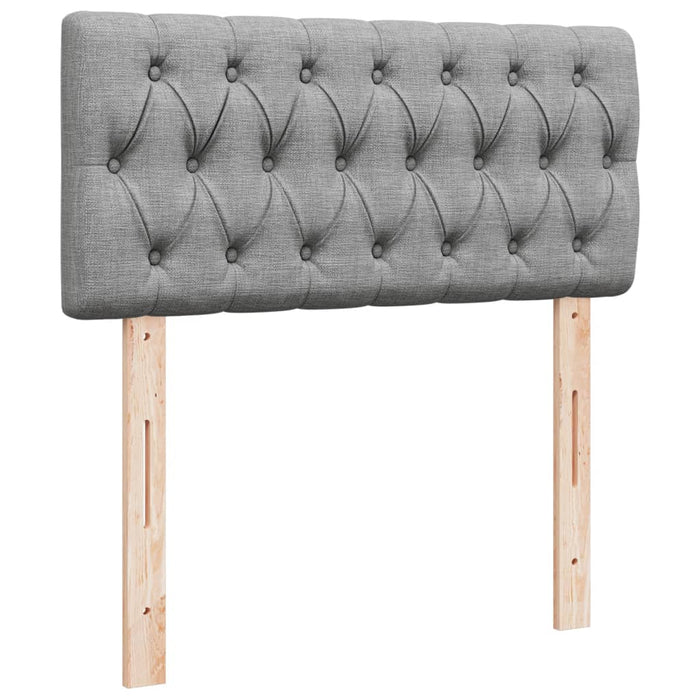 Pat box spring cu saltea, gri deschis, 100x200 cm, textil - WALTI WALTI