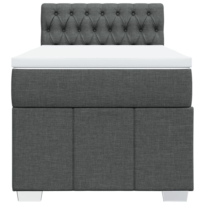 Pat box spring cu saltea, gri închis, 100x200 cm, textil - WALTI WALTI