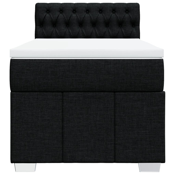 Pat box spring cu saltea, negru, 100x200 cm, textil - WALTI WALTI