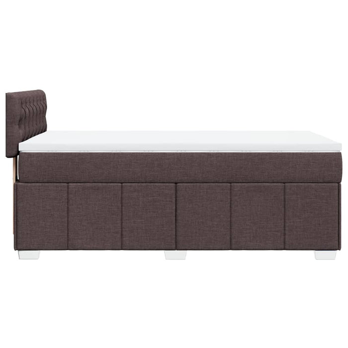 Pat box spring cu saltea, maro închis, 100x200 cm, textil WALTI