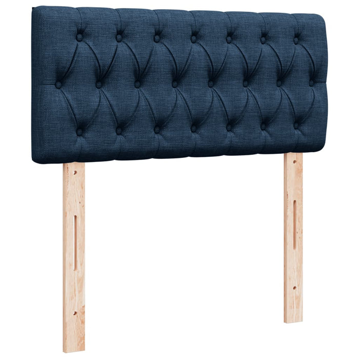 Pat box spring cu saltea, albastru, 100x200 cm, textil WALTI