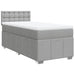 Pat box spring cu saltea, gri deschis, 100x200 cm, textil - WALTI WALTI