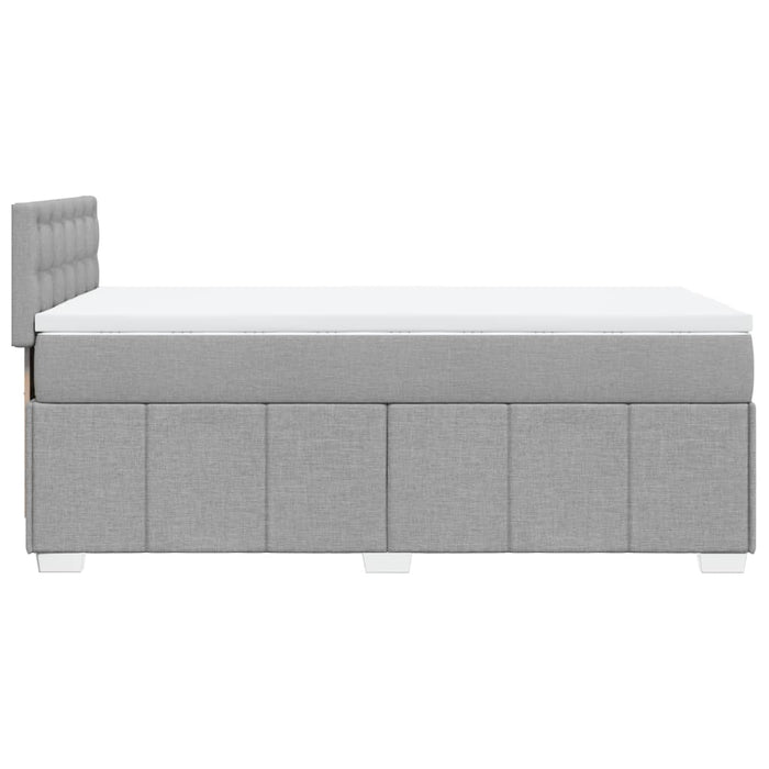 Pat box spring cu saltea, gri deschis, 100x200 cm, textil - WALTI WALTI