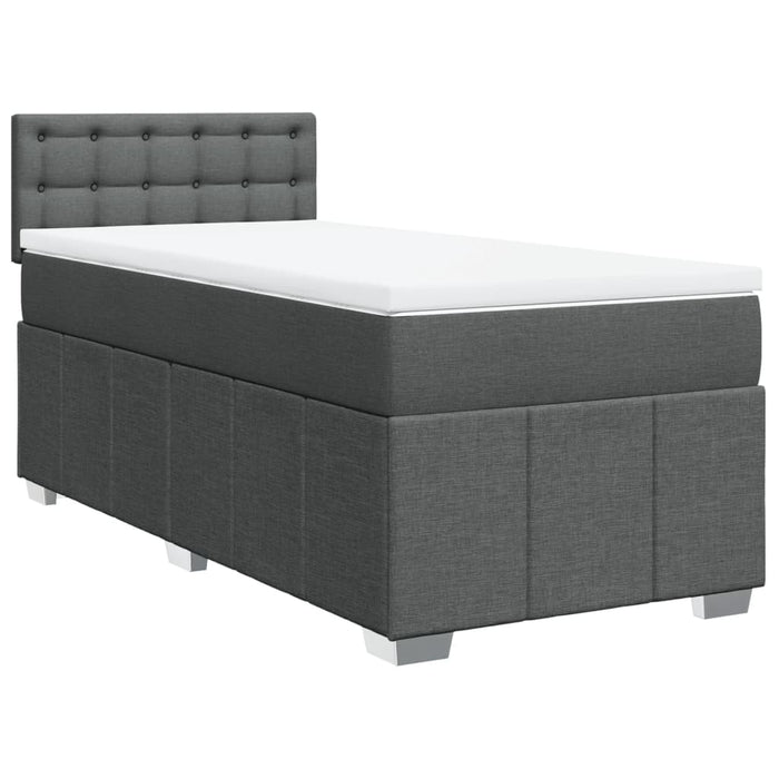 Pat box spring cu saltea, gri închis, 100x200 cm, textil - WALTI WALTI