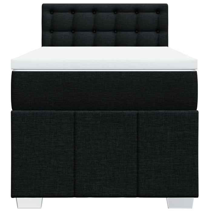 Pat box spring cu saltea, negru, 100x200 cm, textil - WALTI WALTI