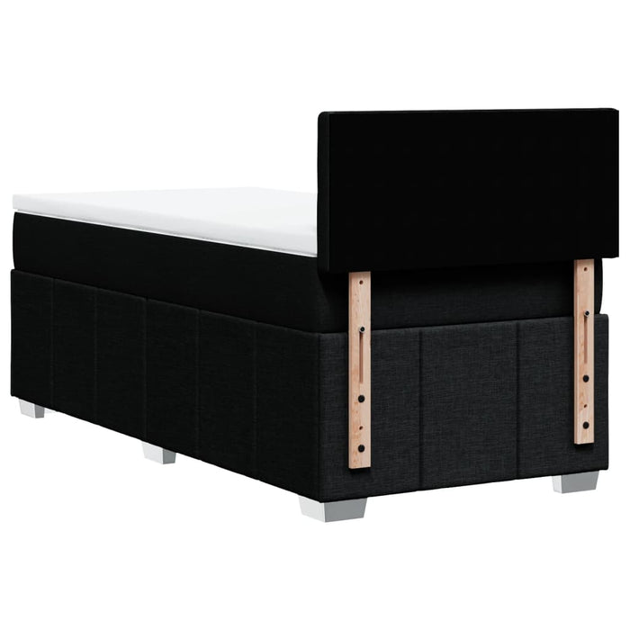 Pat box spring cu saltea, negru, 100x200 cm, textil - WALTI WALTI