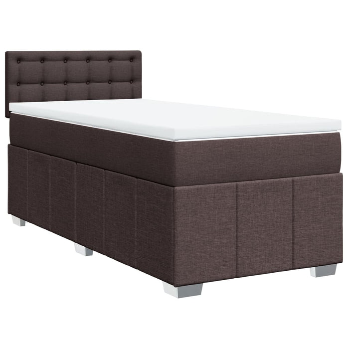 Pat box spring cu saltea, maro închis, 100x200 cm, textil - WALTI WALTI