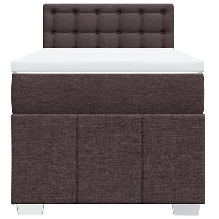 Pat box spring cu saltea, maro închis, 100x200 cm, textil - WALTI WALTI