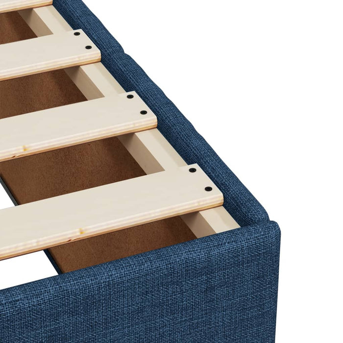 Pat box spring cu saltea, albastru, 100x200 cm, textil WALTI