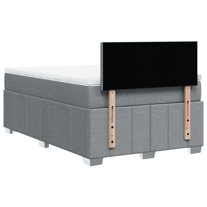 Pat box spring cu saltea, gri deschis, 120x190 cm, textil - WALTI WALTI