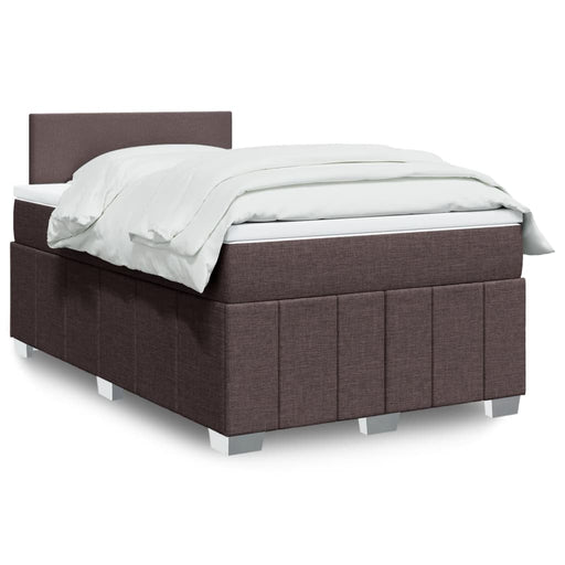 Pat box spring cu saltea, maro închis, 120x190 cm, textil - WALTI WALTI