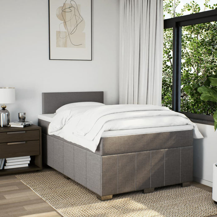 Pat box spring cu saltea, taupe, 120x190 cm material textil - WALTI WALTI