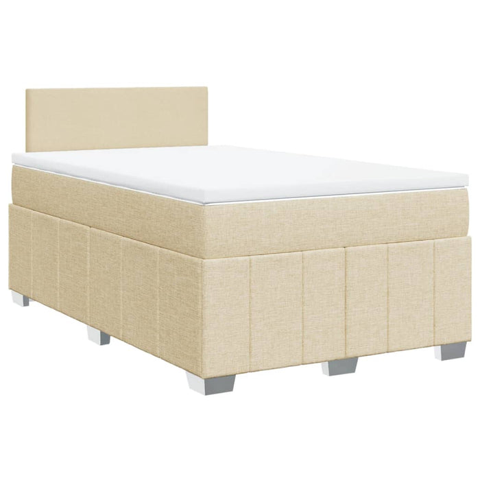 Pat continental cu saltea, crem, 120x190 cm, textil WALTI