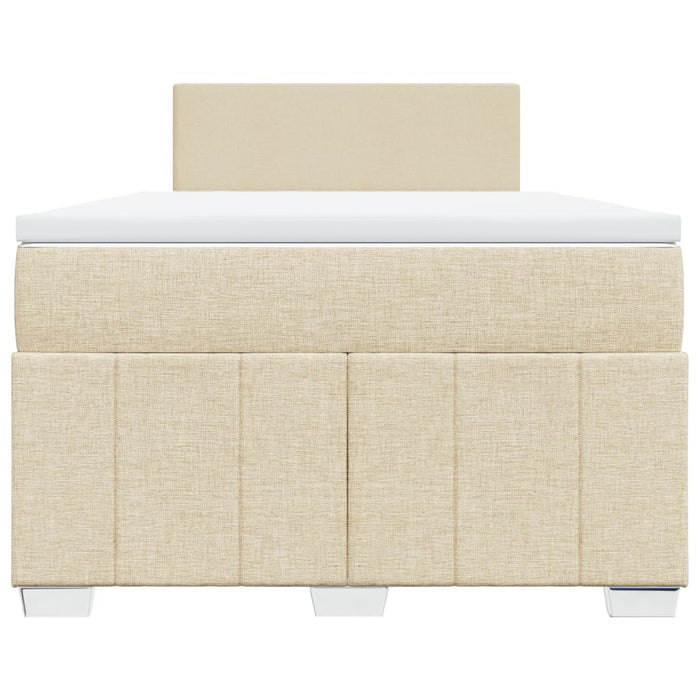 Pat continental cu saltea, crem, 120x190 cm, textil WALTI