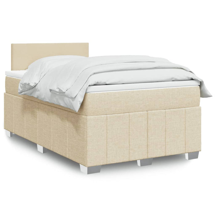 Pat continental cu saltea, crem, 120x190 cm, textil WALTI