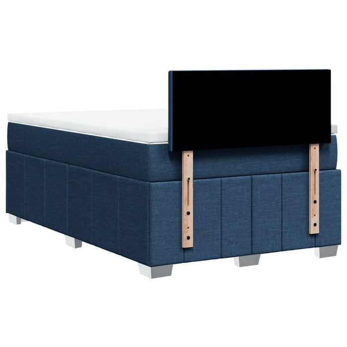 Pat box spring cu saltea, albastru, 120x190 cm, material textil - WALTI WALTI