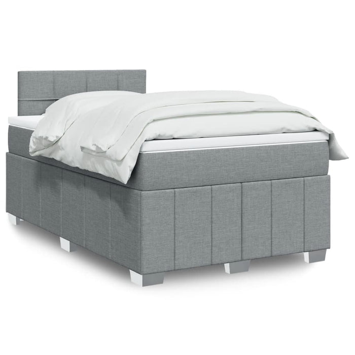 Pat box spring cu saltea, gri deschis, 120x190 cm, textil - WALTI WALTI