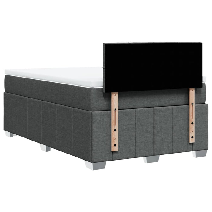 Pat box spring cu saltea, gri închis, 120x190 cm, textil - WALTI WALTI