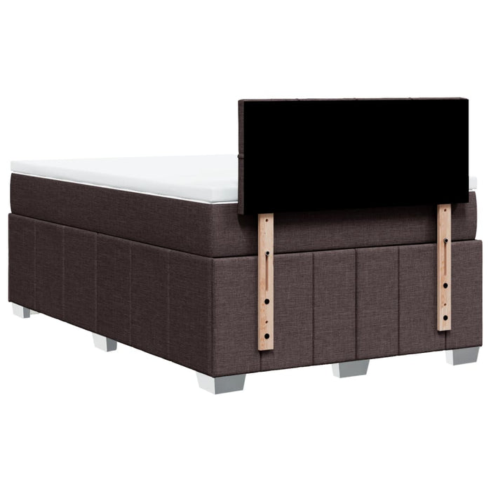 Pat box spring cu saltea, maro închis, 120x190 cm, textil WALTI