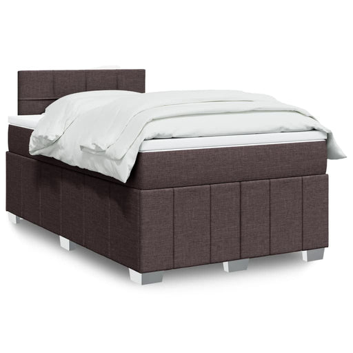 Pat box spring cu saltea, maro închis, 120x190 cm, textil - WALTI WALTI