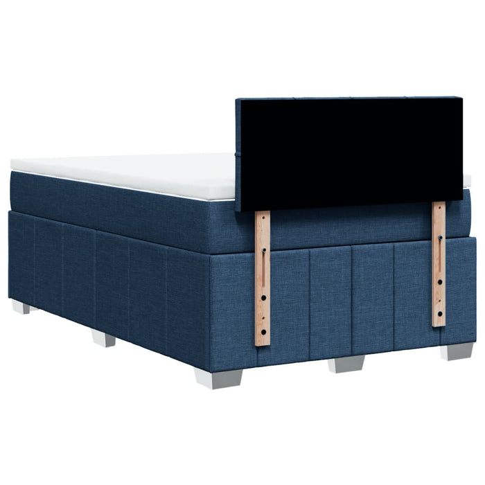 Pat box spring cu saltea, albastru, 120x190 cm, material textil - WALTI WALTI
