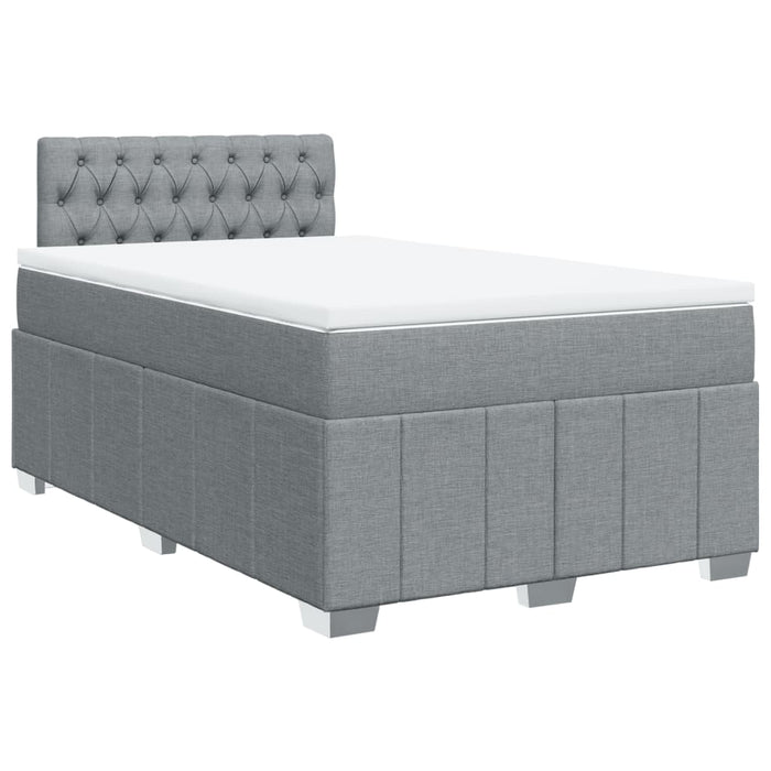Pat box spring cu saltea, gri deschis, 120x190 cm, textil - WALTI WALTI