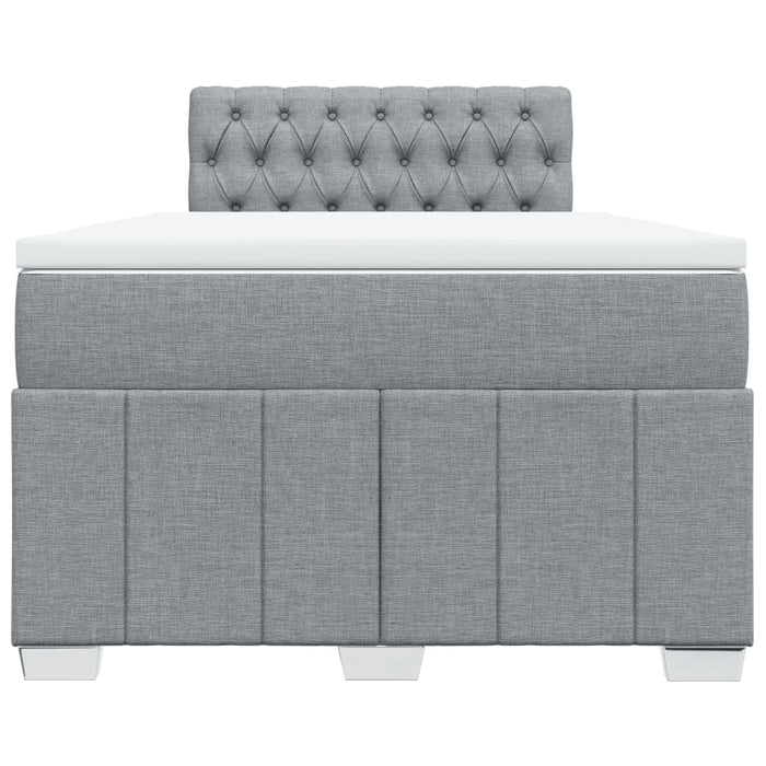 Pat box spring cu saltea, gri deschis, 120x190 cm, textil - WALTI WALTI