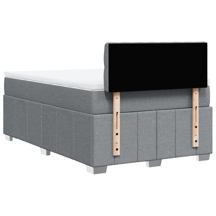 Pat box spring cu saltea, gri deschis, 120x190 cm, textil - WALTI WALTI