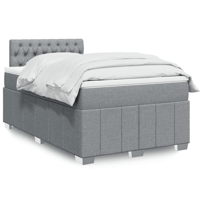 Pat box spring cu saltea, gri deschis, 120x190 cm, textil - WALTI WALTI