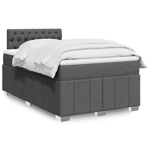 Pat box spring cu saltea, gri închis, 120x190 cm, textil - WALTI WALTI