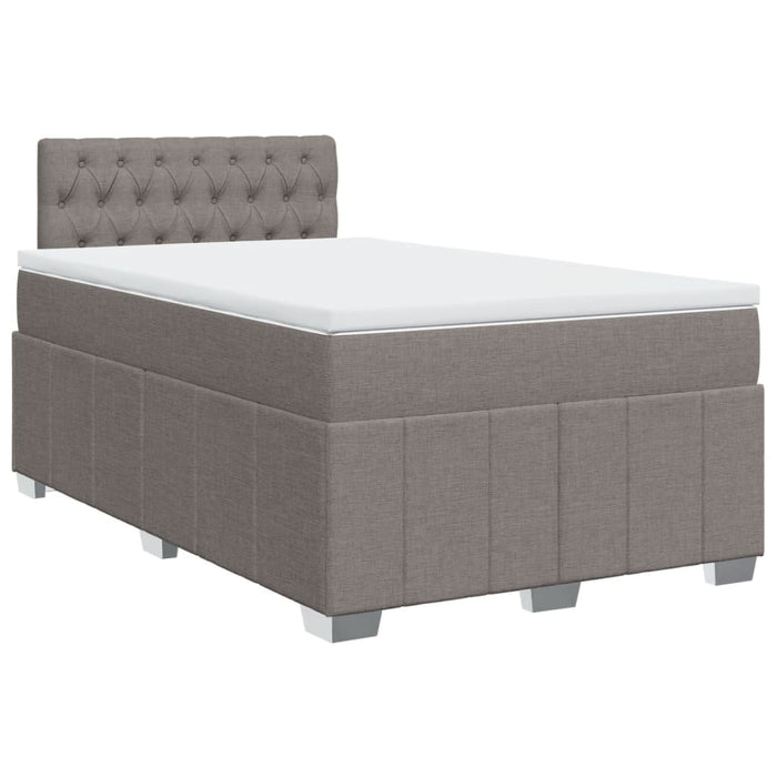 Pat box spring cu saltea, taupe, 120x190 cm material textil WALTI