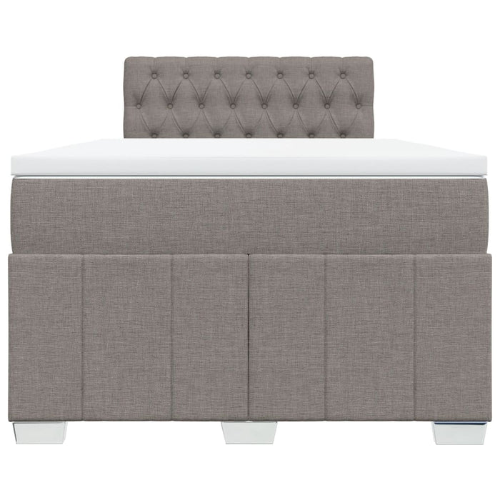 Pat box spring cu saltea, taupe, 120x190 cm material textil WALTI