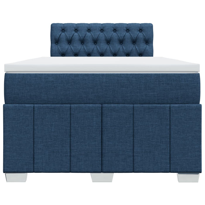 Pat box spring cu saltea, albastru, 120x190 cm, material textil - WALTI WALTI