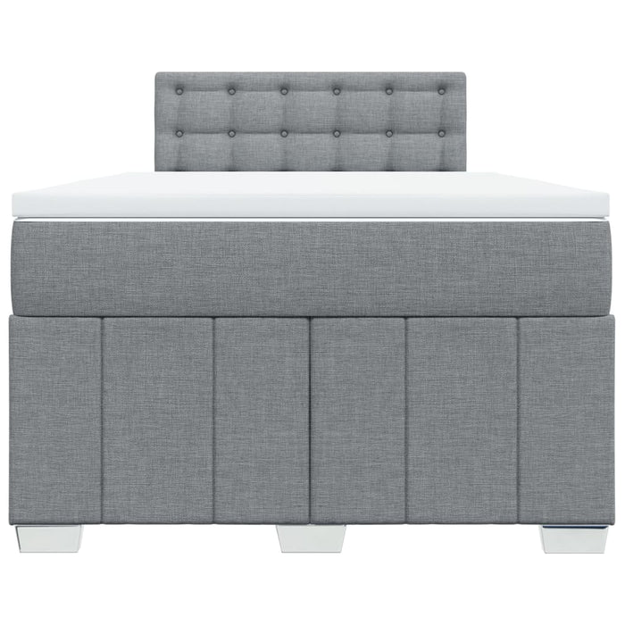 Pat box spring cu saltea, gri deschis, 120x190 cm, textil - WALTI WALTI