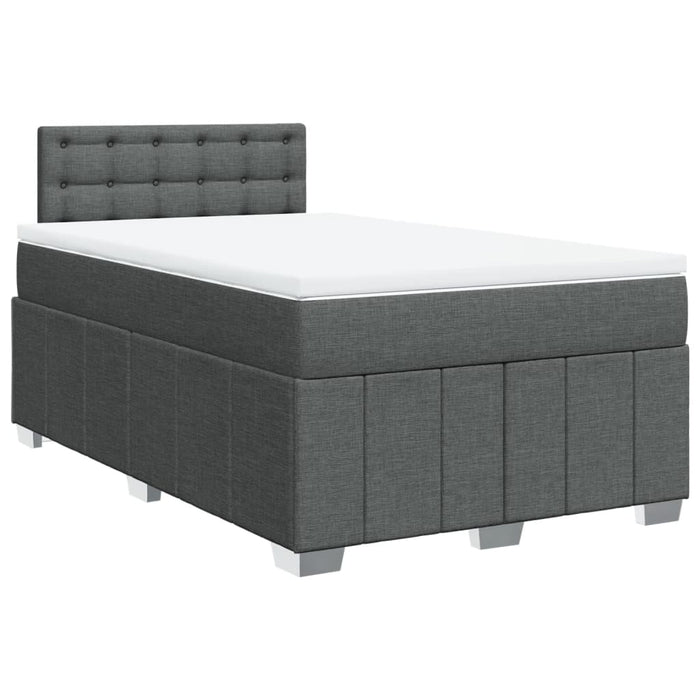 Pat box spring cu saltea, gri închis, 120x190 cm, textil - WALTI WALTI