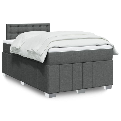 Pat box spring cu saltea, gri închis, 120x190 cm, textil - WALTI WALTI