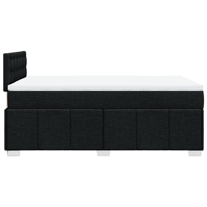 Pat box spring cu saltea, negru, 120x190 cm, catifea WALTI