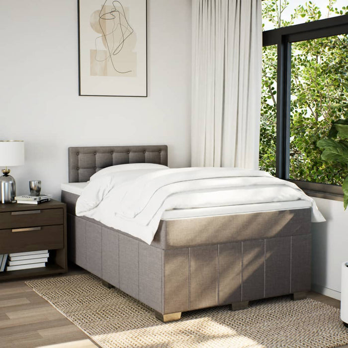 Pat box spring cu saltea, taupe, 120x190 cm material textil - WALTI WALTI