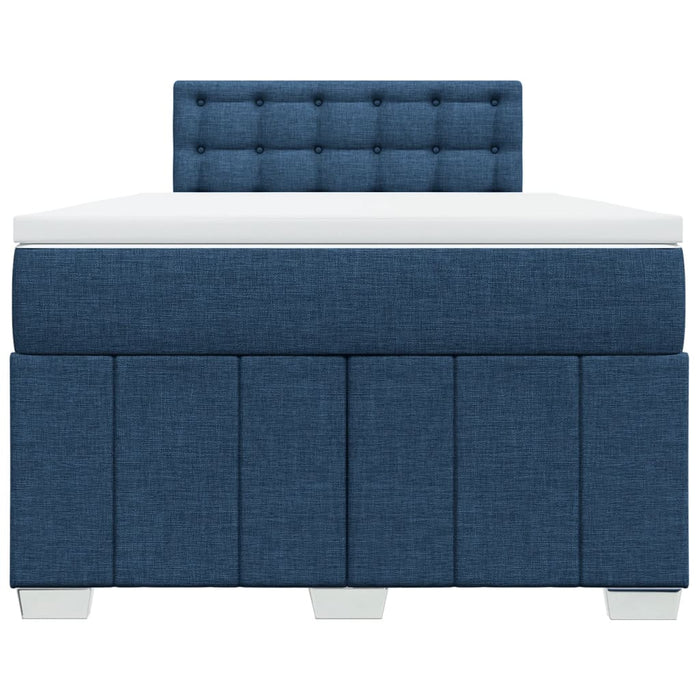 Pat box spring cu saltea, albastru, 120x190 cm, material textil - WALTI WALTI