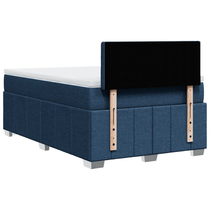 Pat box spring cu saltea, albastru, 120x190 cm, material textil - WALTI WALTI