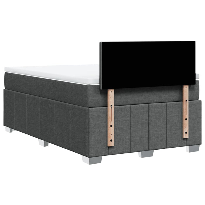 Pat box spring cu saltea, gri închis, 120x200 cm, textil - WALTI WALTI